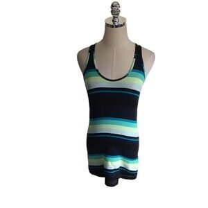 Lululemon Tank Top Women's Size XXS Green Black Stripes